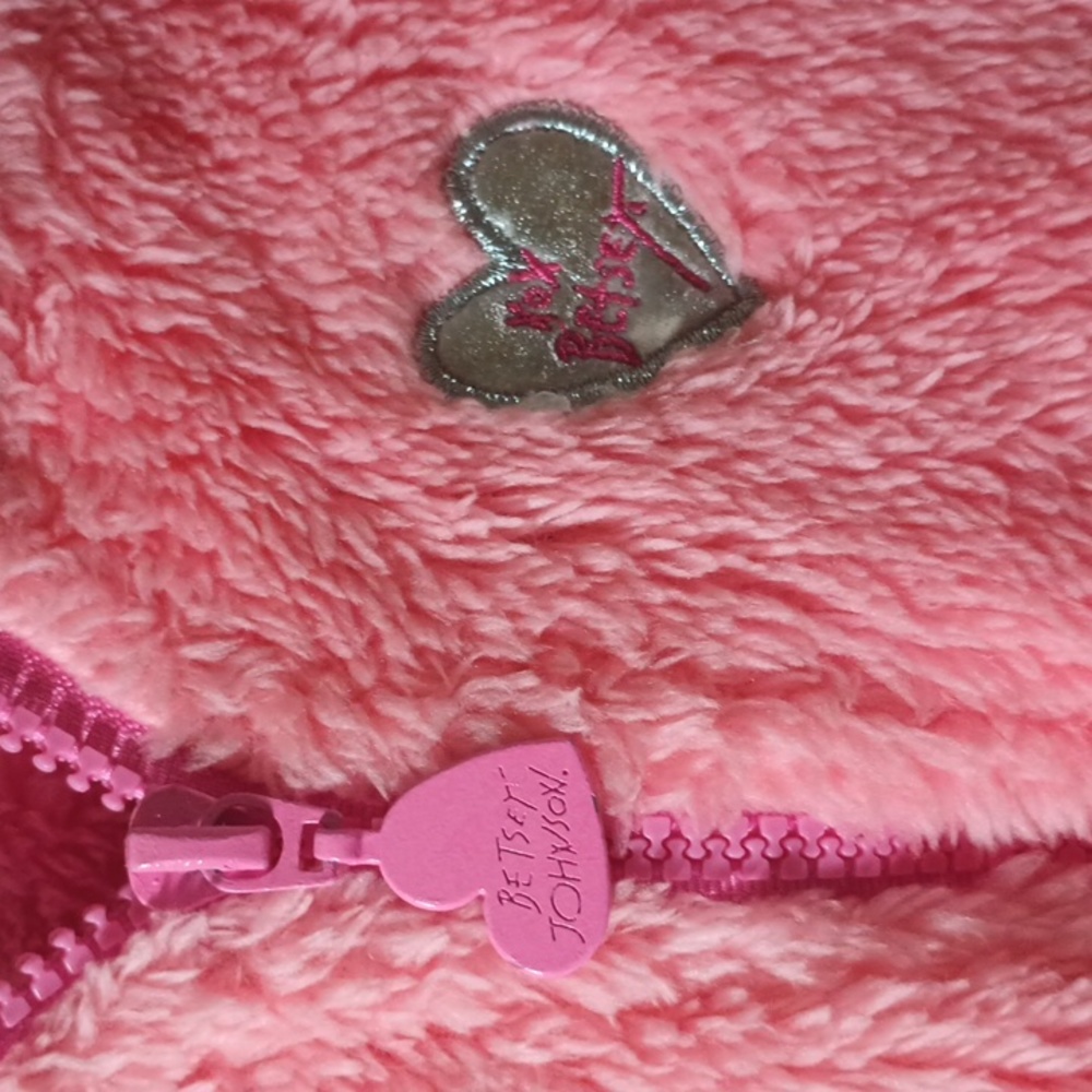 See updated listing Johnson FauxFur Fuzzy Kitten Hooded Jacket two tone Coral - Picture 9 of 9